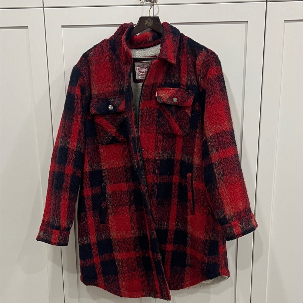 Levi's Red and Black Plaid Utility Jacket
